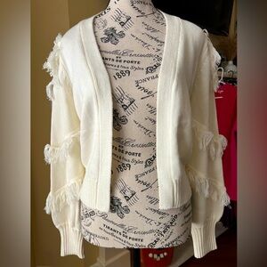 ELLISON winter white layer sweater cardigan